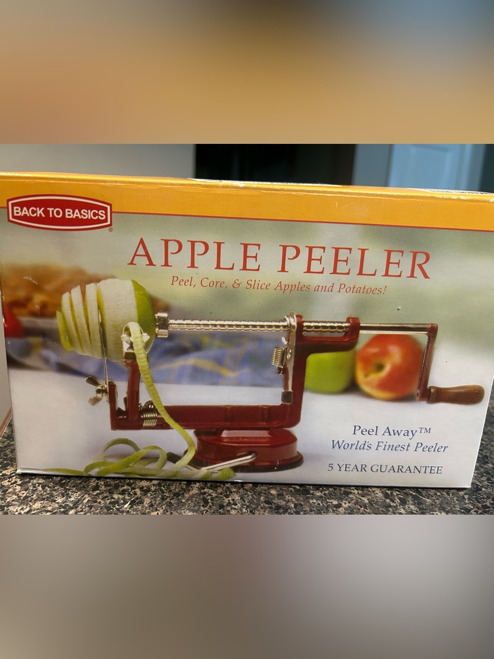 NWT Back to Basics Red Apple Peeler - Manual Apple Peeler